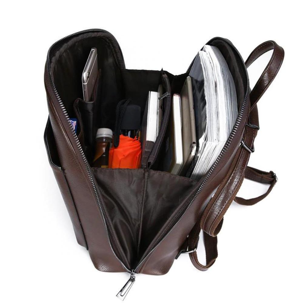 Saskia - Klassischer Rucksack mit doppeltem Reißverschluss