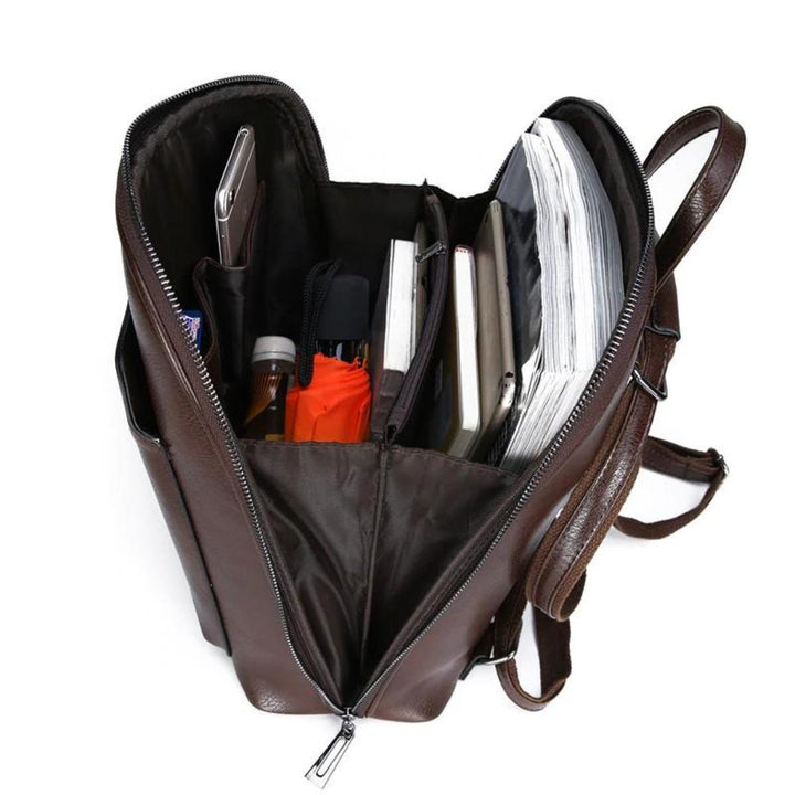 Saskia - Klassischer Rucksack mit doppeltem Reißverschluss