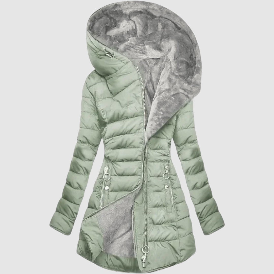 Mia | Gefütterte Winterjacke mit Kunstpelz-Innenfutter
