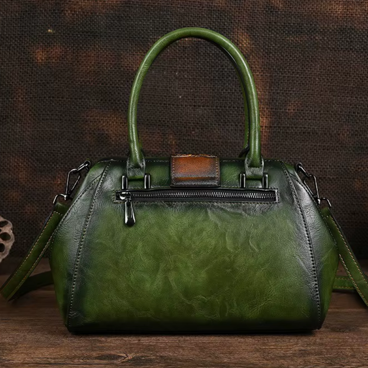 Florina - Handtasche aus Leder mit Gravur und floralem Muster