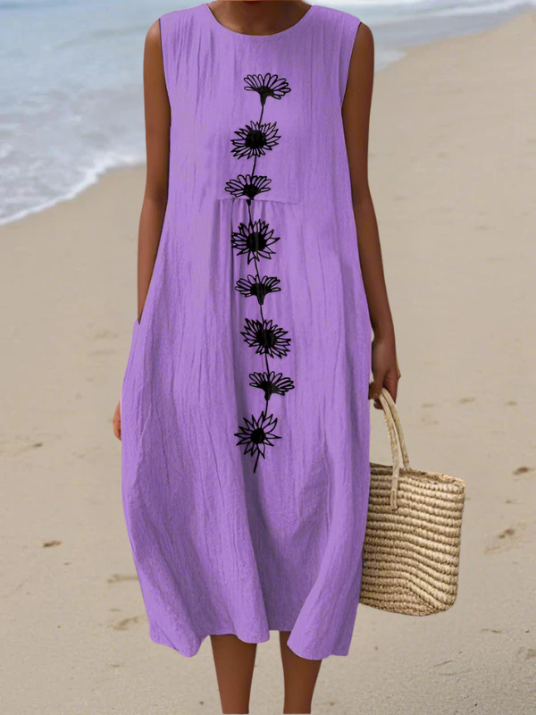 Emma™ Violet Bloom Midikleid