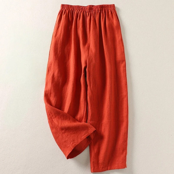 Amalia — Fließende Hose aus Baumwolle und Leinen
