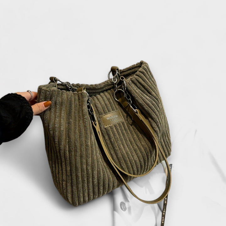 Aurora. - Weiche Cord-Schultertasche