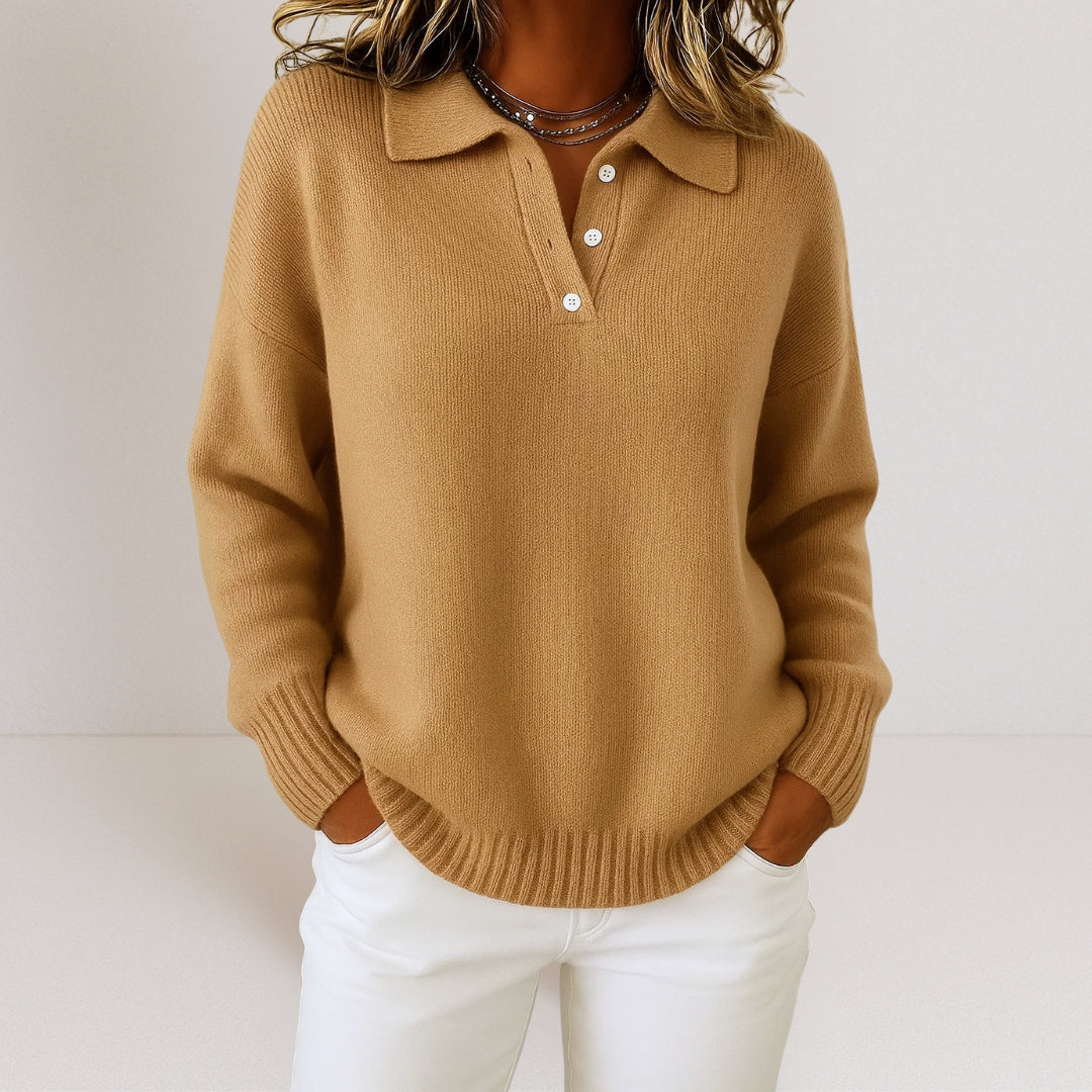 Olivia™ | Weicher Strickpullover mit Kragen