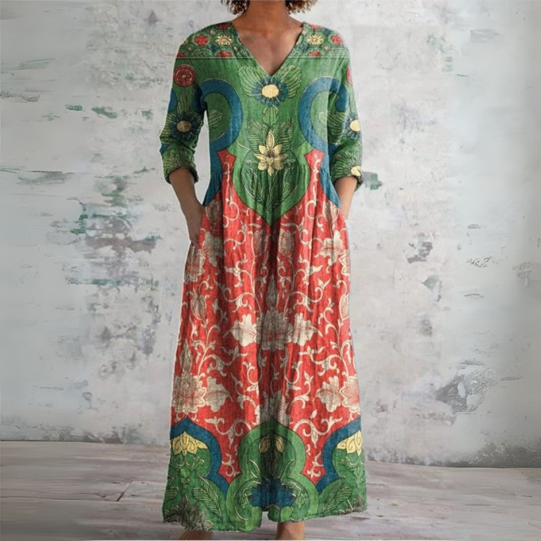 Sophia | Vintage Floral Maxi Kleid