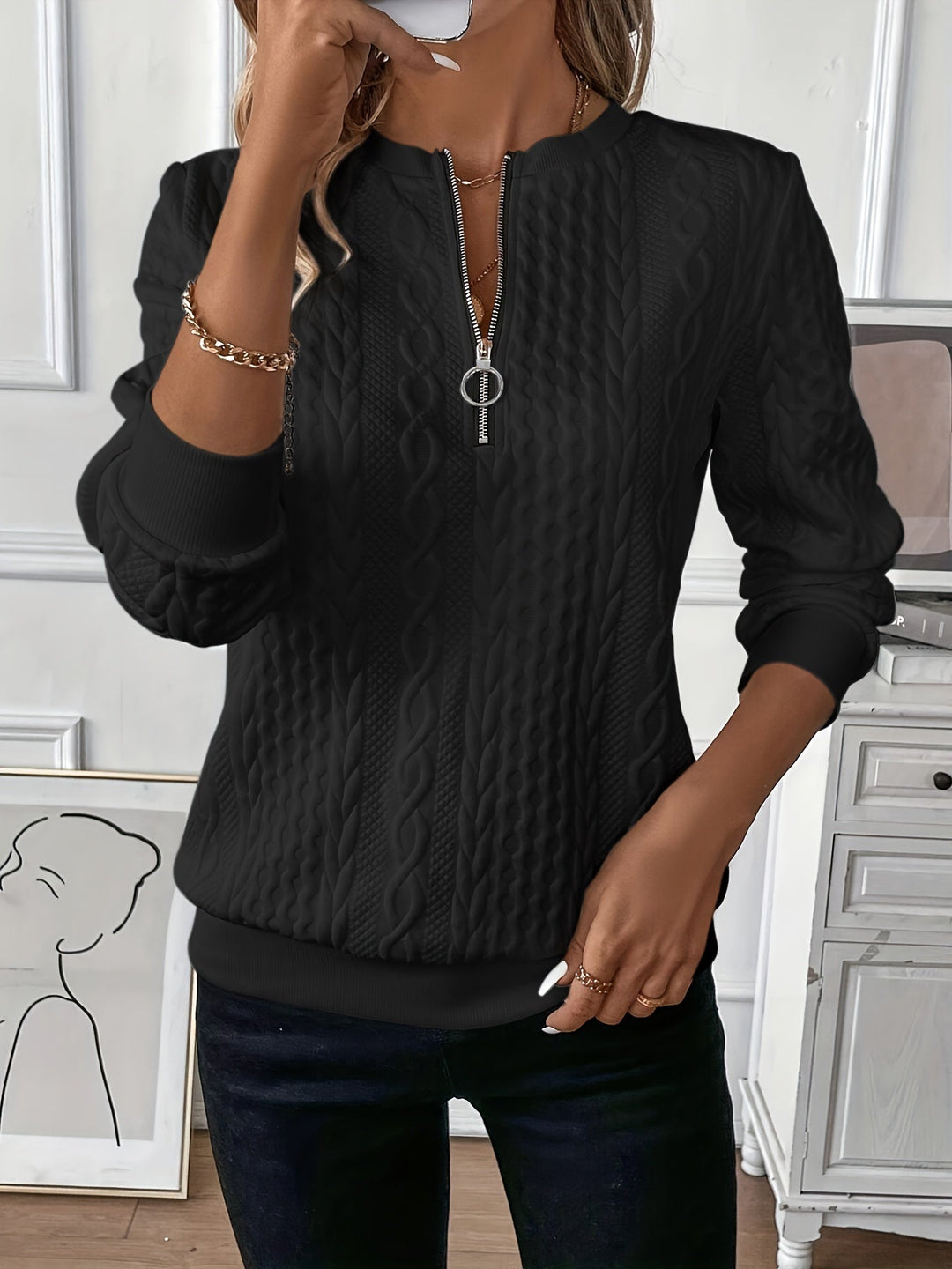 Elora | Strickpullover mit Zipper-Detail
