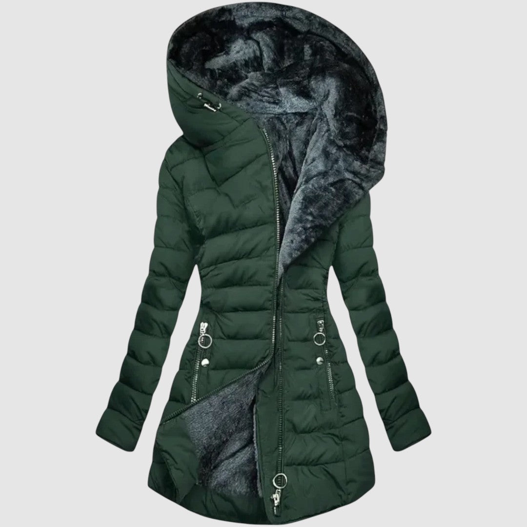 Mia | Gefütterte Winterjacke mit Kunstpelz-Innenfutter
