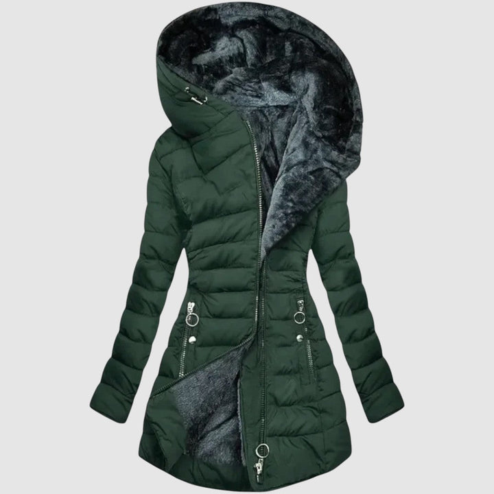 Mia | Gefütterte Winterjacke mit Kunstpelz-Innenfutter
