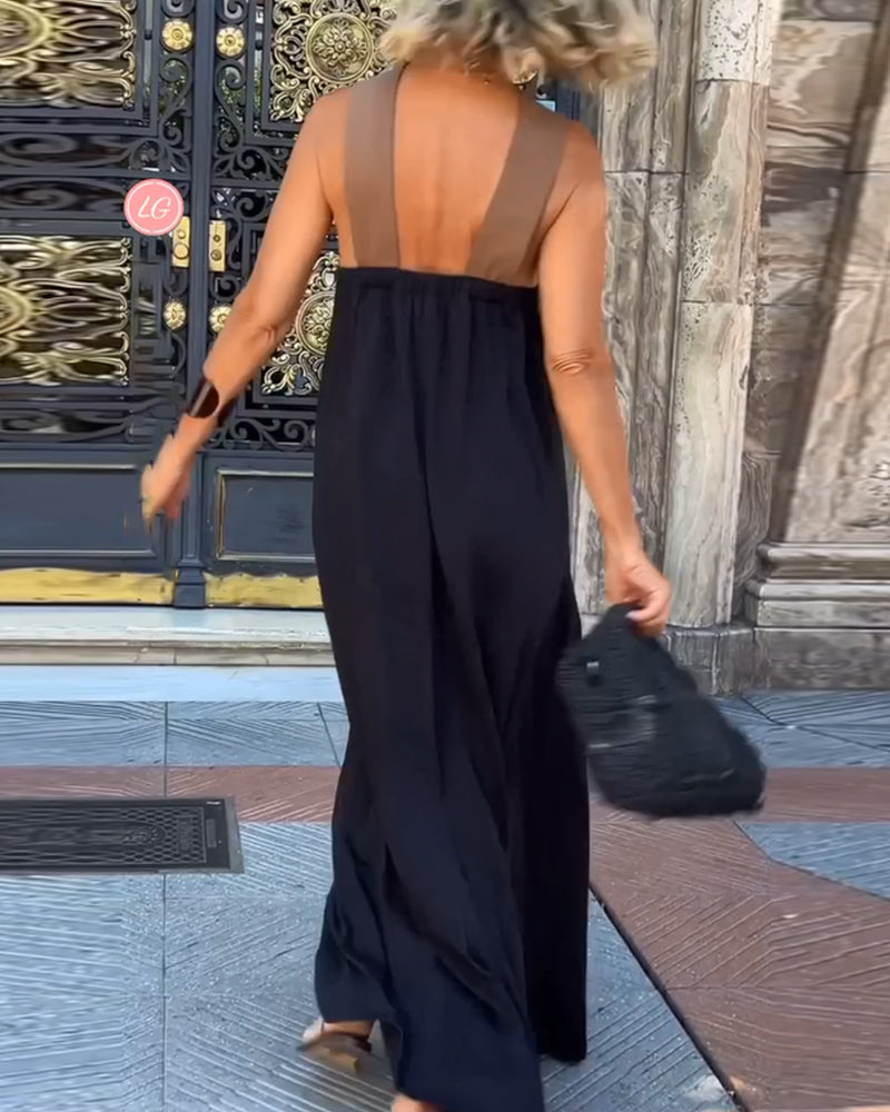 Salve™ - Elegantes Kleid mit Kontrastfarbe