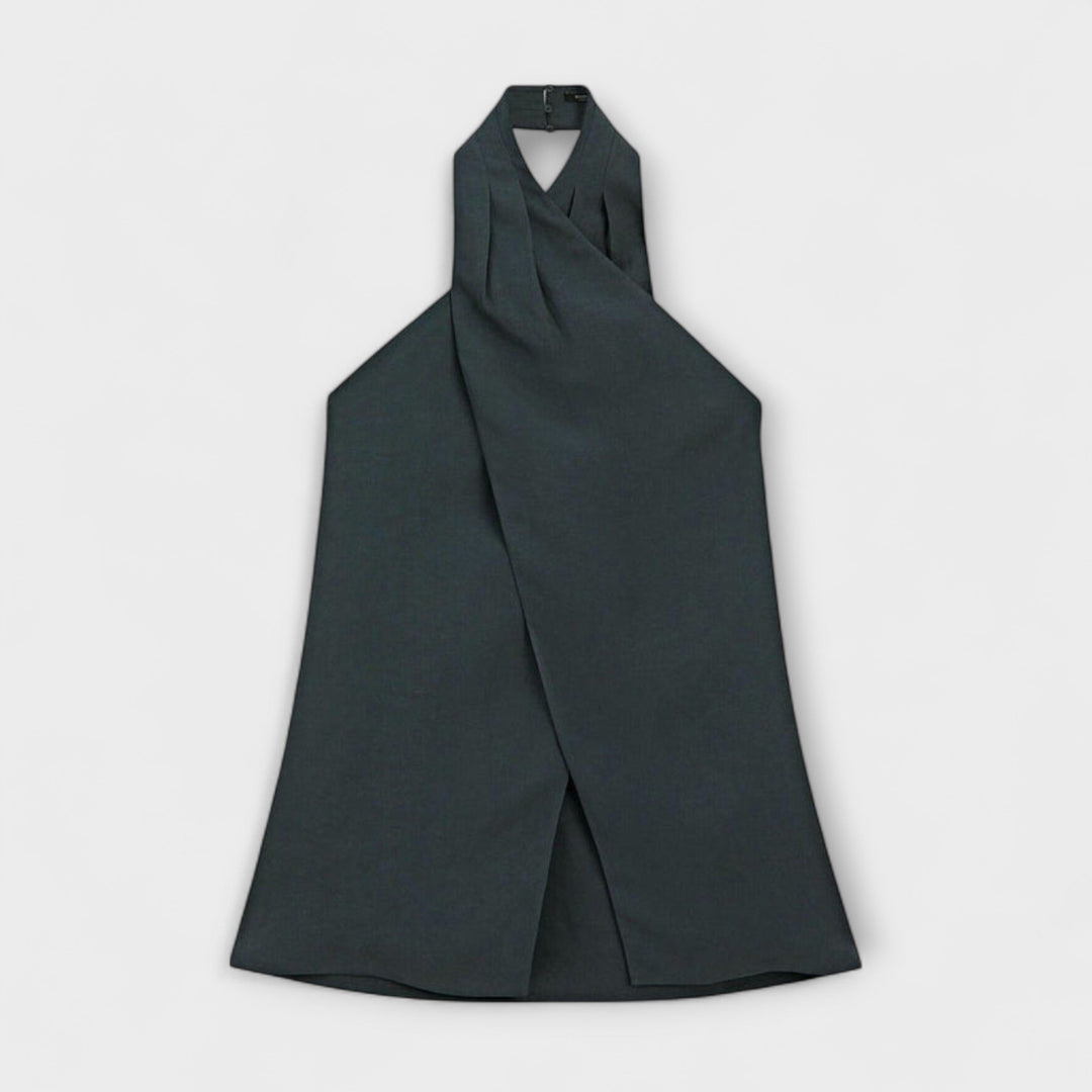 Aurora - Blauer Halter Neck Top mit Rückenausschnitt