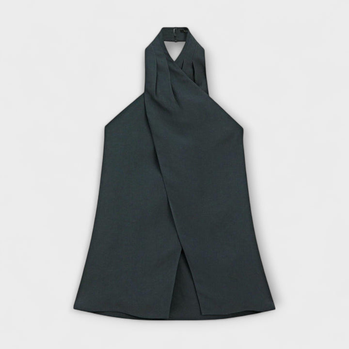 Aurora - Blauer Halter Neck Top mit Rückenausschnitt