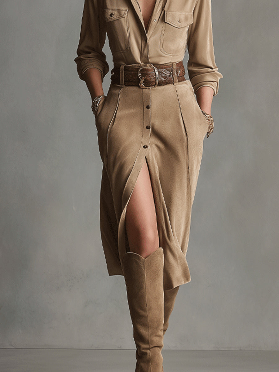 Sofia™ - Elegantes Wildlederkleid