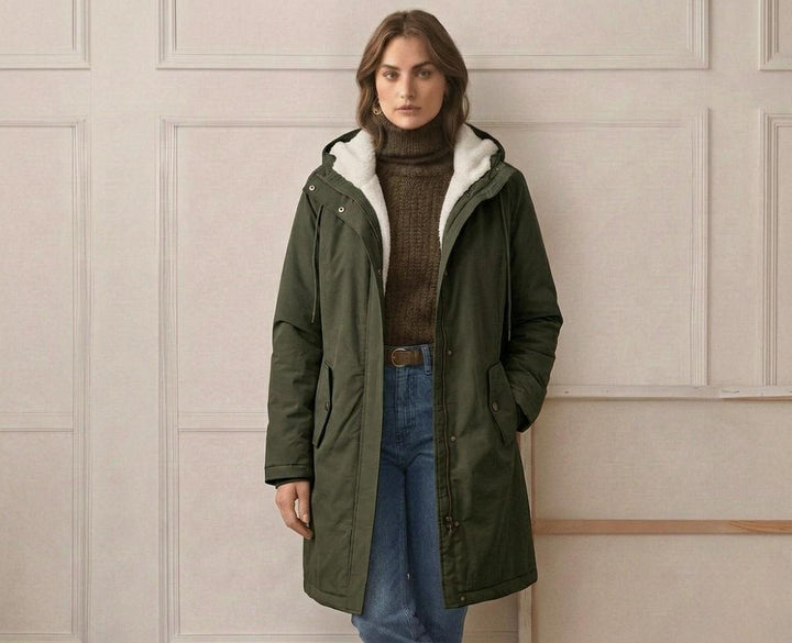Harriet™ | Kuscheliger wetterfester Kapuzenmantel