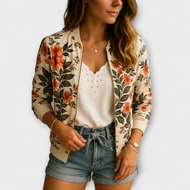 Kaelin - Stylische Bomberjacke mit Blumenmuster