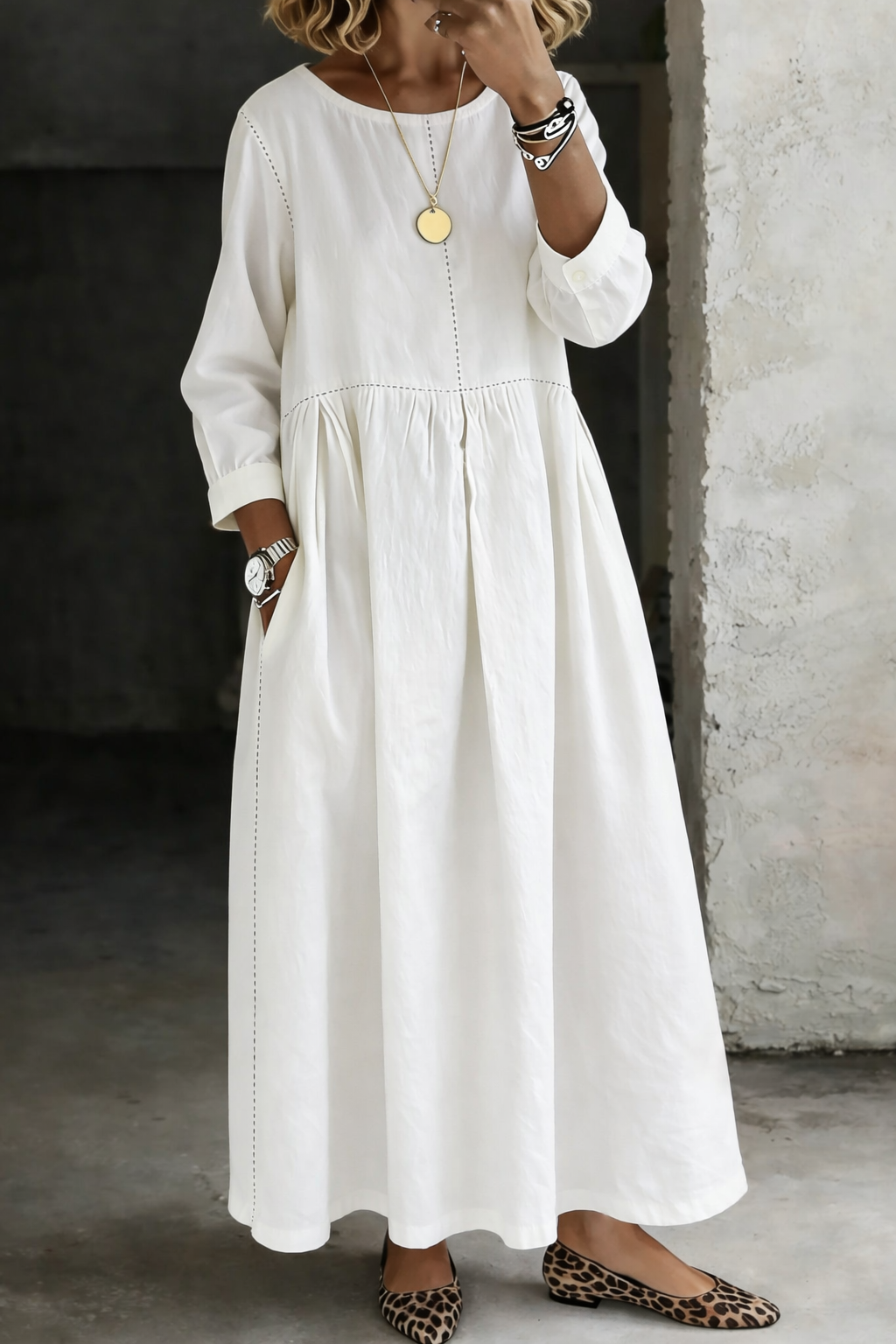Anna™ | Vintage Denim-Maxikleid