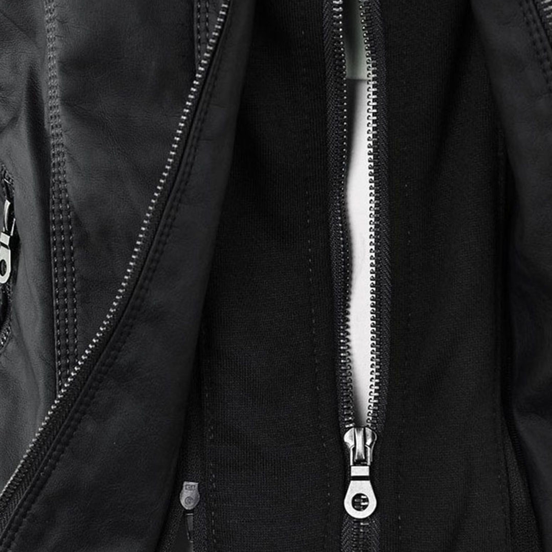 Irene | Elegante Kunstlederjacke mit Kapuze