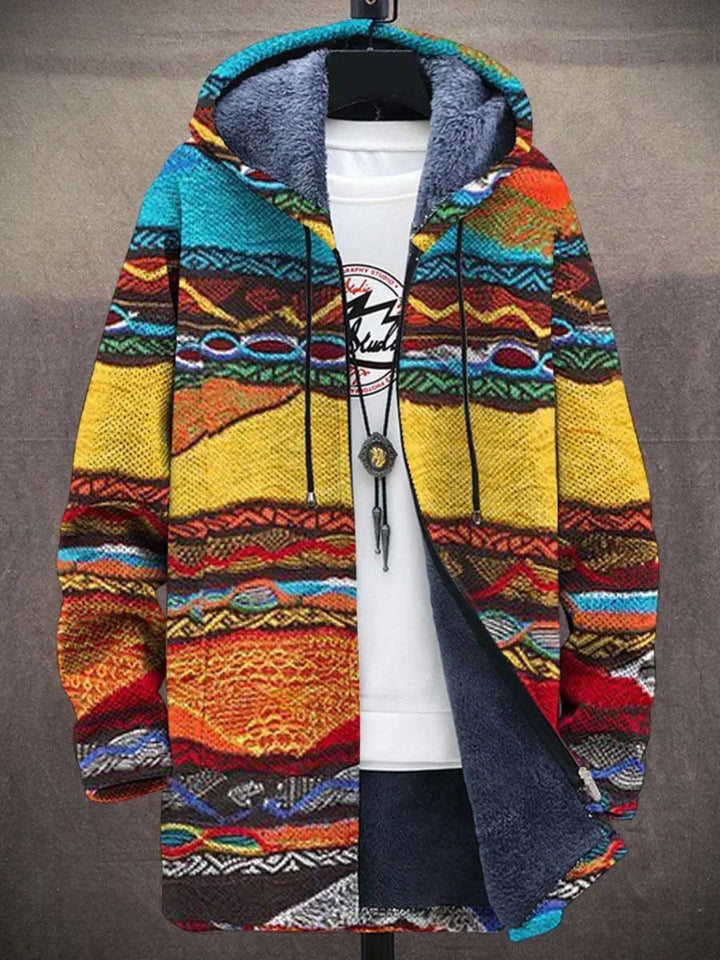 Vaylen™ | Retro-Patchwork-Fleece-Hoodie