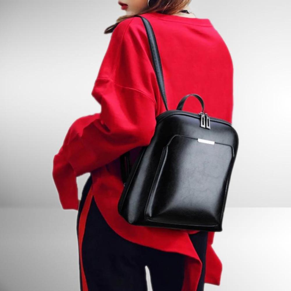 Saskia - Klassischer Rucksack mit doppeltem Reißverschluss
