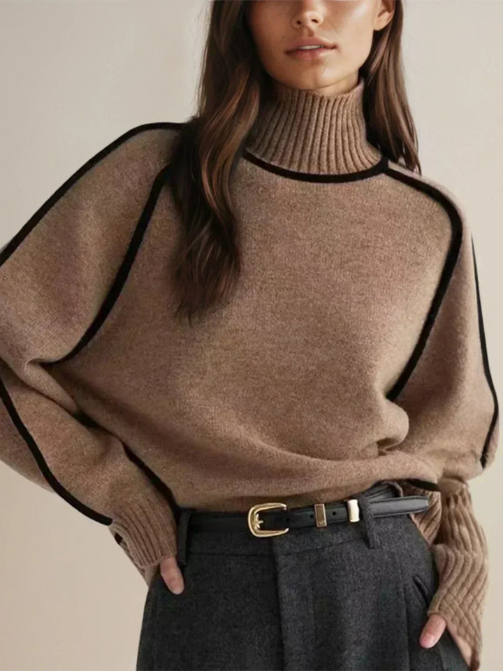 Alice | Kaschmir-Turtleneck mit Kontrastkante