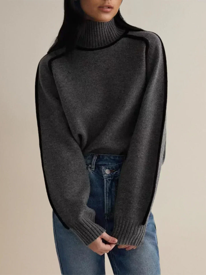 Alice | Kaschmir-Turtleneck mit Kontrastkante