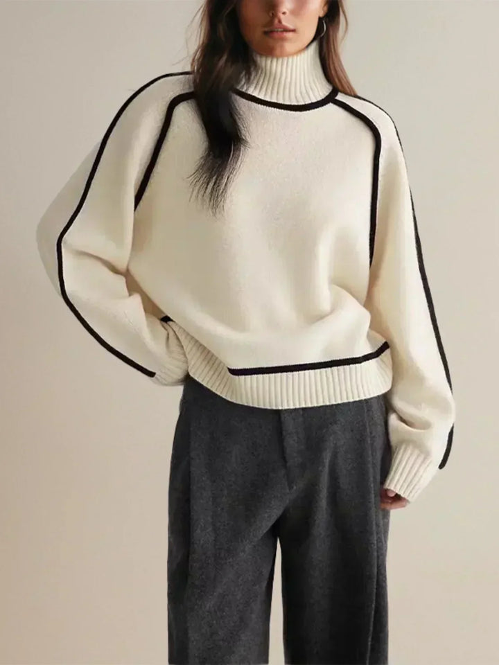 Alice | Kaschmir-Turtleneck mit Kontrastkante