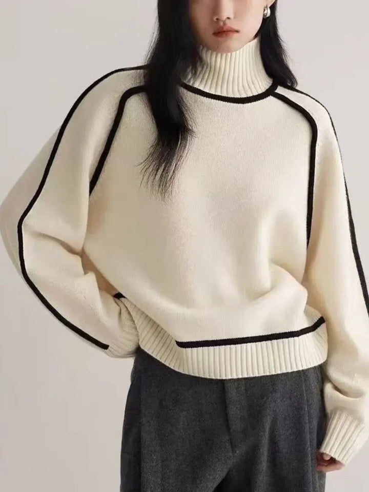 Alice | Kaschmir-Turtleneck mit Kontrastkante