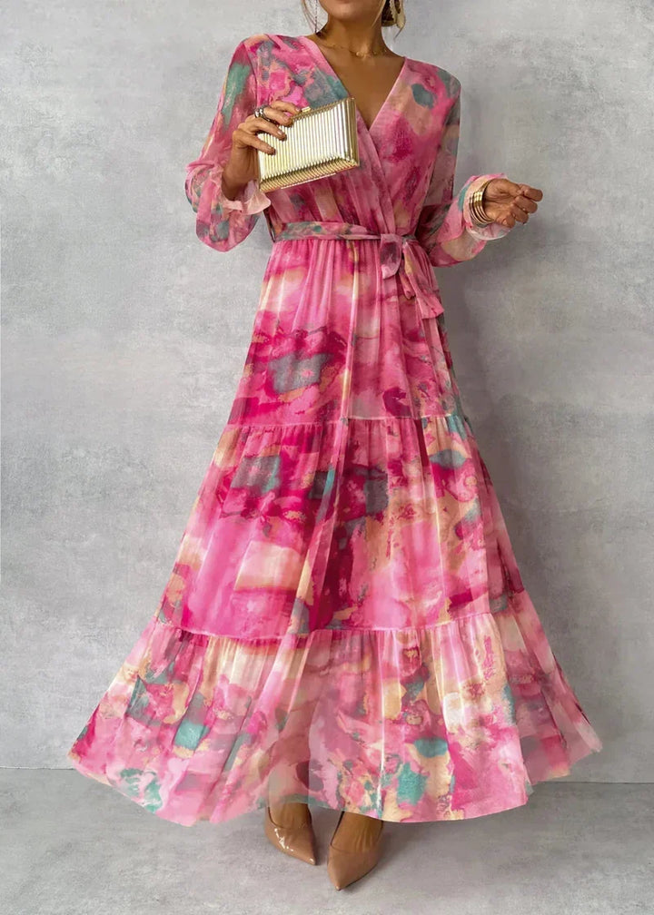 ZOEY | Lebhaftes florales Wickelkleid mit schmeichelhaftem Stufen-Silhouette