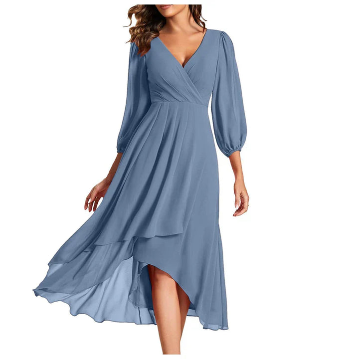 VITTORIA | Elegantes Kleid mit asymmetrischem Saum und fließenden Ärmeln Raffinierter Look für jeden Anlass