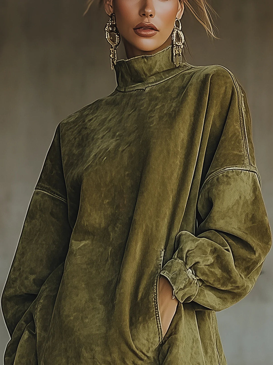 Alfhild™ - Langärmeliges Minikleid mit Fransen