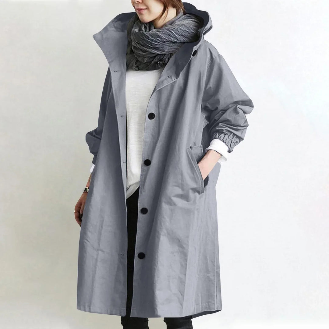 Catherine | Langer Kapuzentrenchcoat