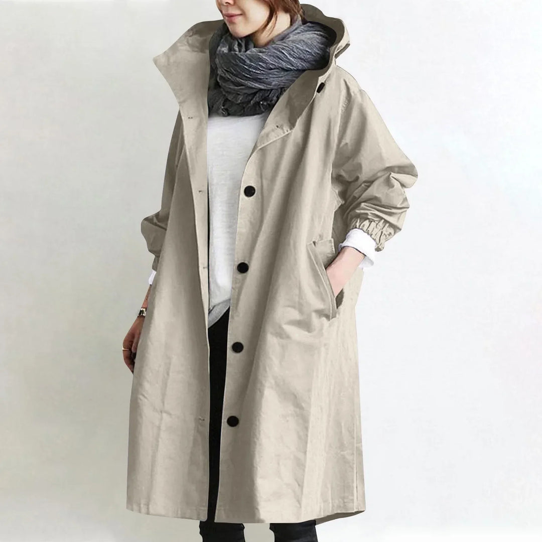 Catherine | Langer Kapuzentrenchcoat