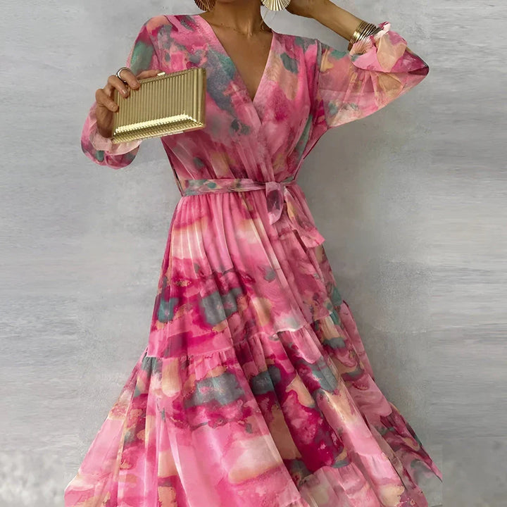 LUCIA | Langes Sommerkleid mit floralem Muster und verstellbarer Silhouette