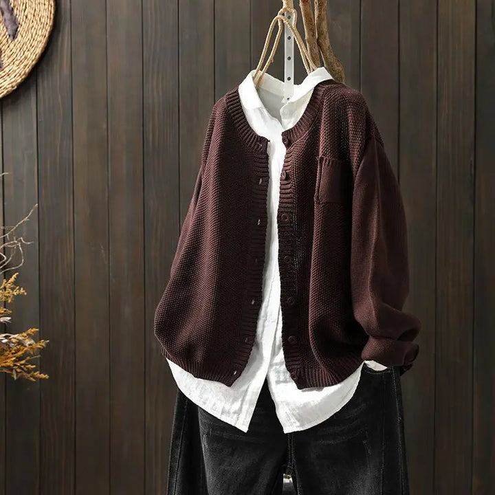 Sofia | Strick-Cardigan in Rostbraun