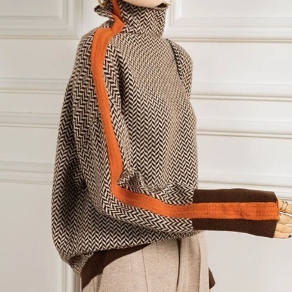 Eleanor | Herringbone Luxe Rollkragen