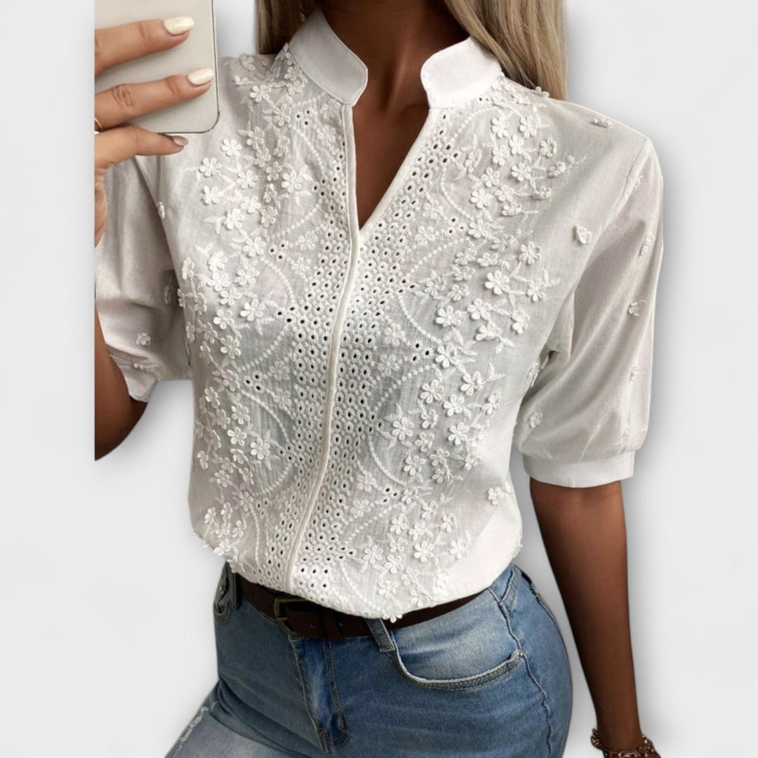 Élise - Mila Bluse mit exquisiter Stickerei