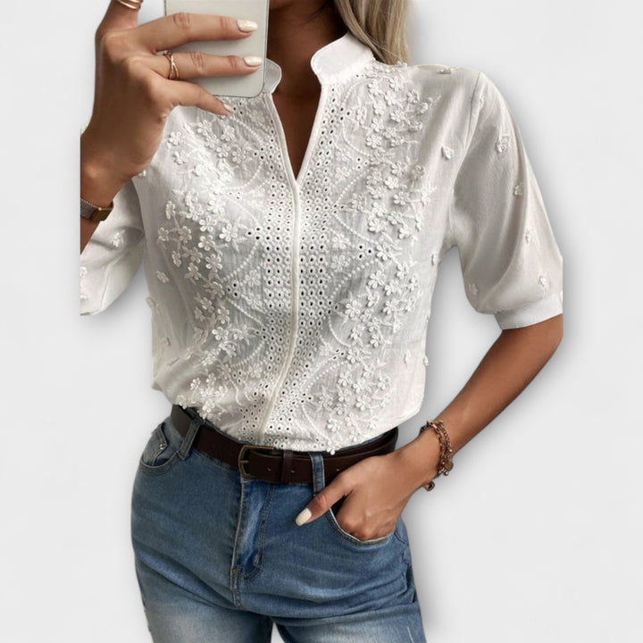 Élise - Mila Bluse mit exquisiter Stickerei