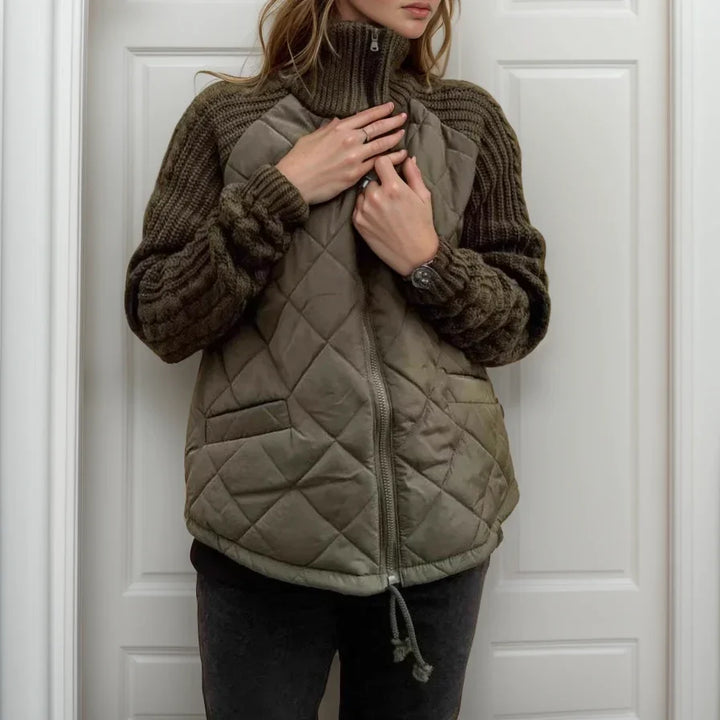 Norwegian Soft™ Steppjacke mit gestricktem Detail / Europäisches Design, das Stil verkörpert!