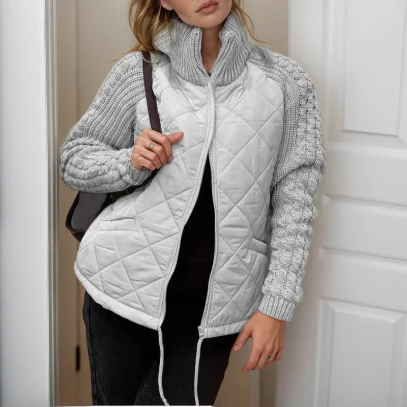 Norwegian Soft™ Steppjacke mit gestricktem Detail / Europäisches Design, das Stil verkörpert!