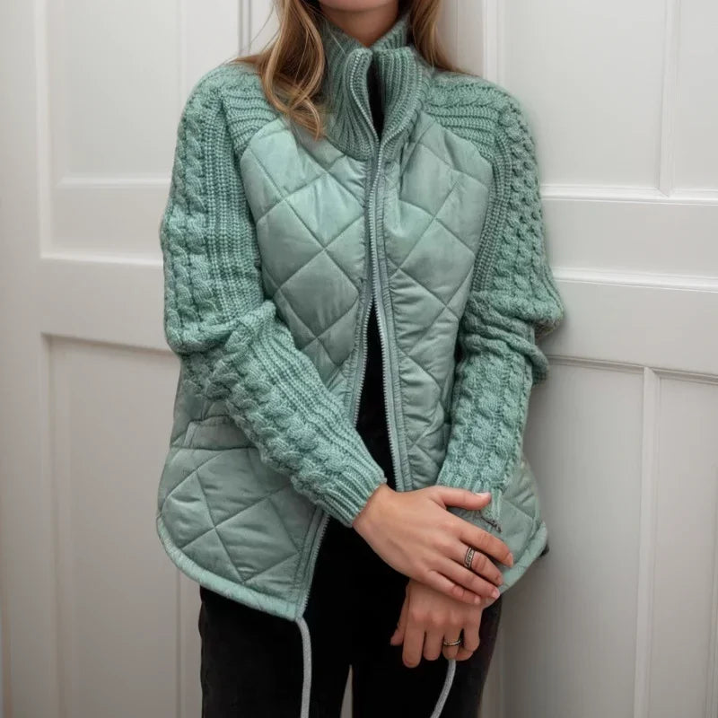 Norwegian Soft™ Steppjacke mit gestricktem Detail / Europäisches Design, das Stil verkörpert!