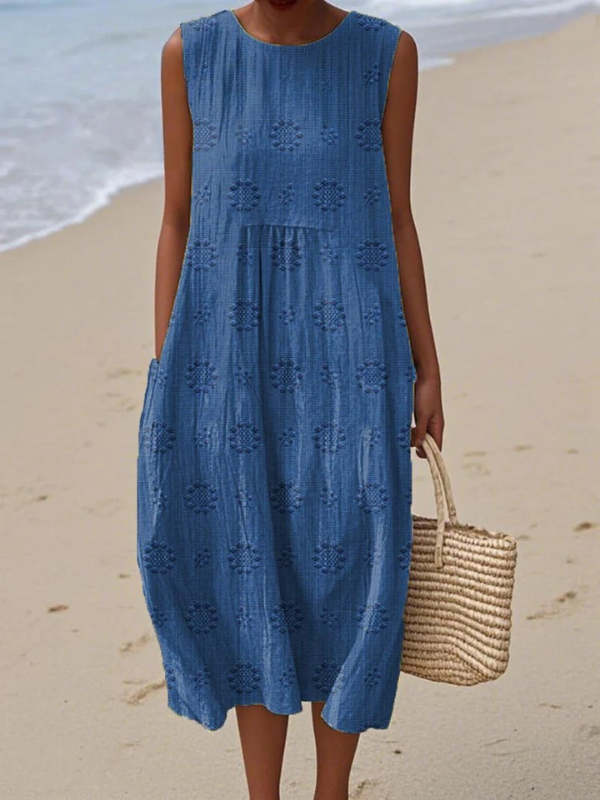 Sara™ gemustertes Midi-Kleid