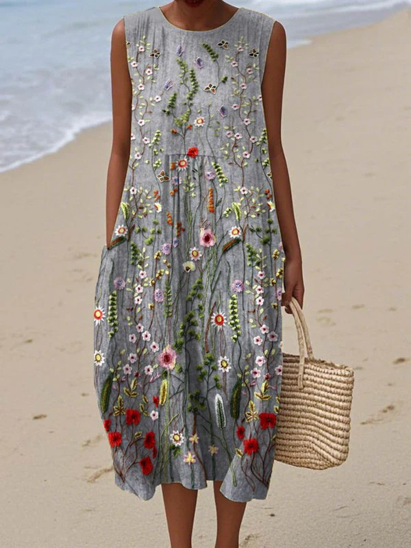 Cara™ Wildblumen-Midi-Kleid