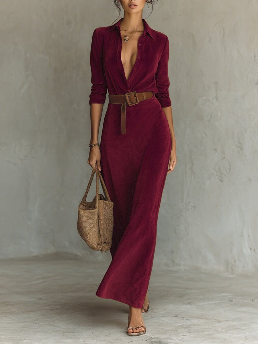 Aurelia™ - Wildlederkleid mit Gürtel
