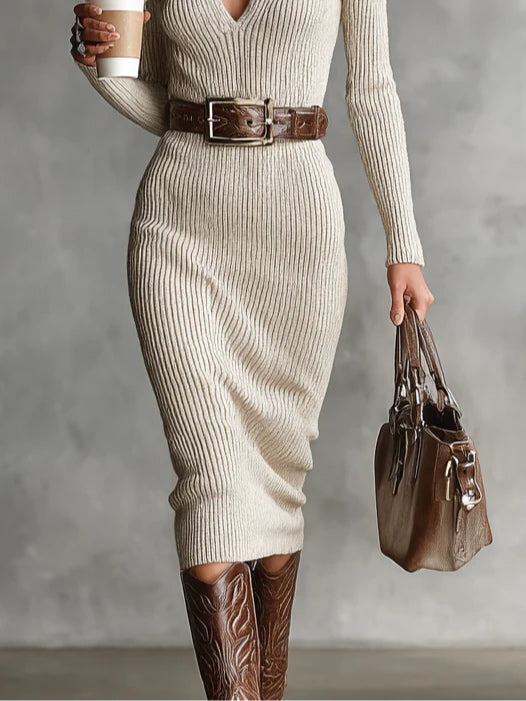 Clara™ - Elegantes gestricktes Kleid