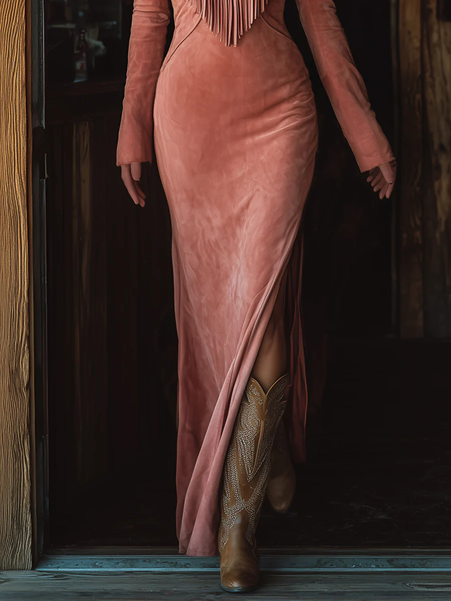 Fleur™ - Vintage Western Maxi-Kleid