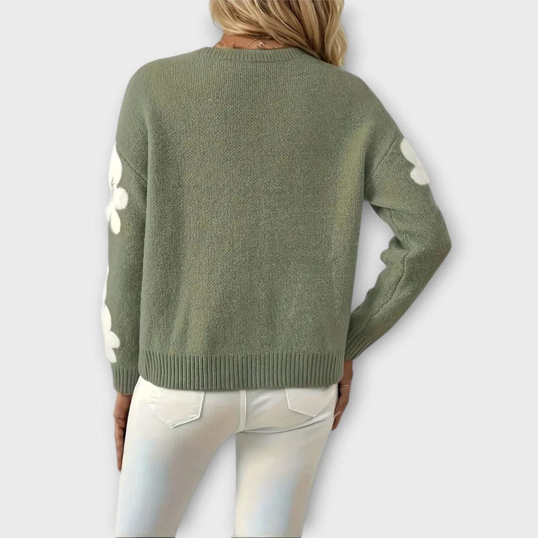Aurora - Weicher Strickpullover mit Blumendesign