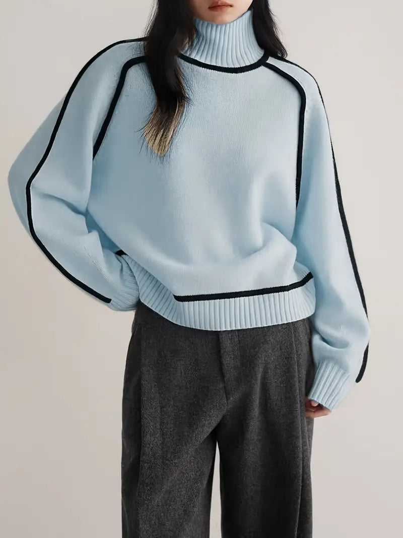 Alice | Kaschmir-Turtleneck mit Kontrastkante