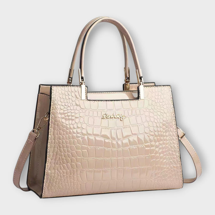 Aurora. -  Glänzende Krokodilledermuster-Handtasche