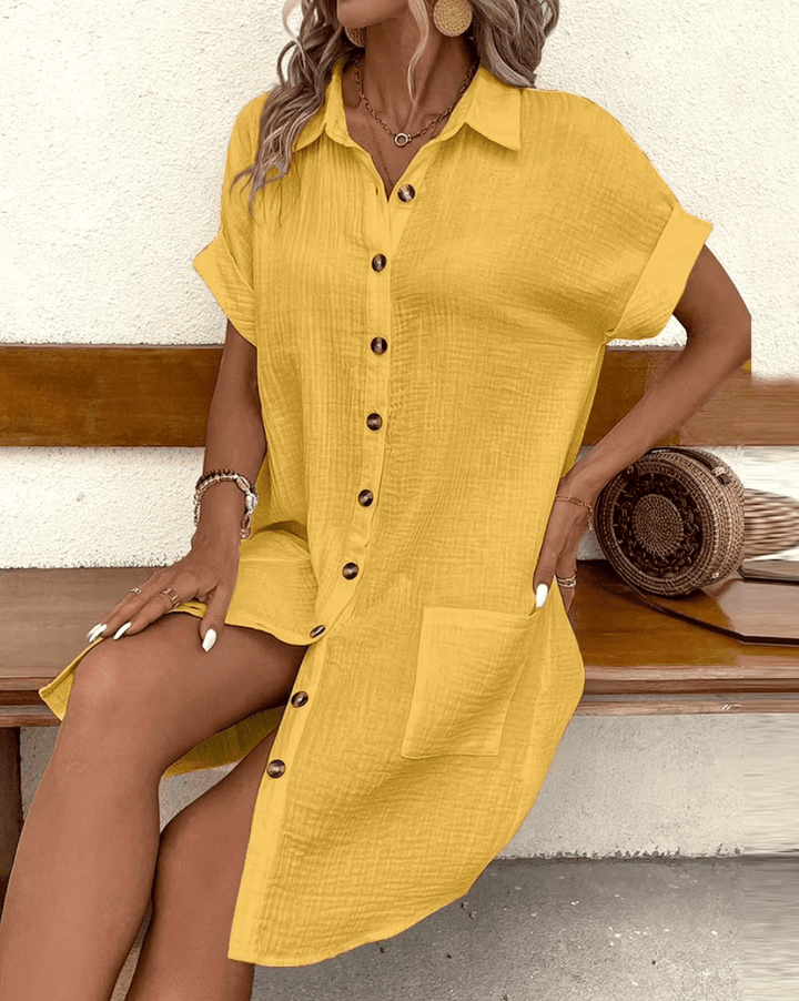 Luz™ - Bequemes Hemdkleid mit Knöpfen