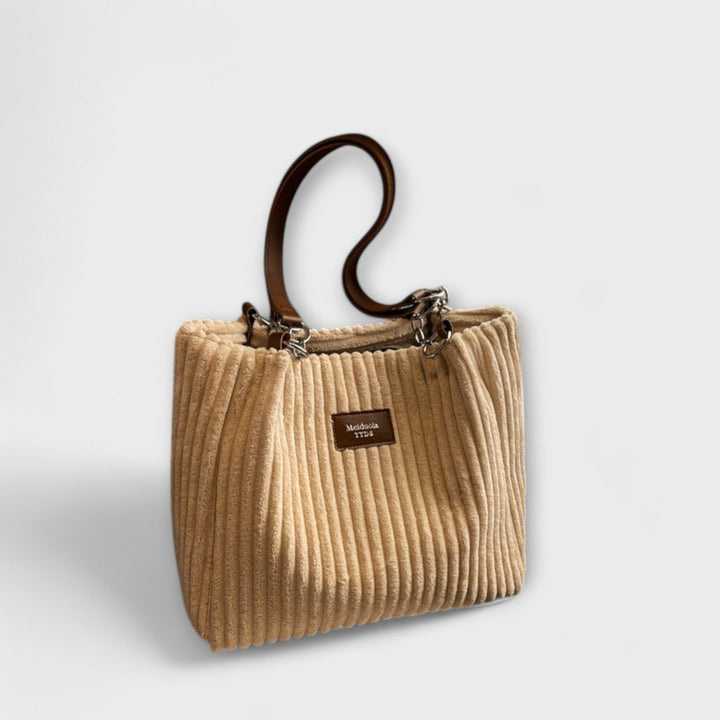 Aurora. - Weiche Cord-Schultertasche