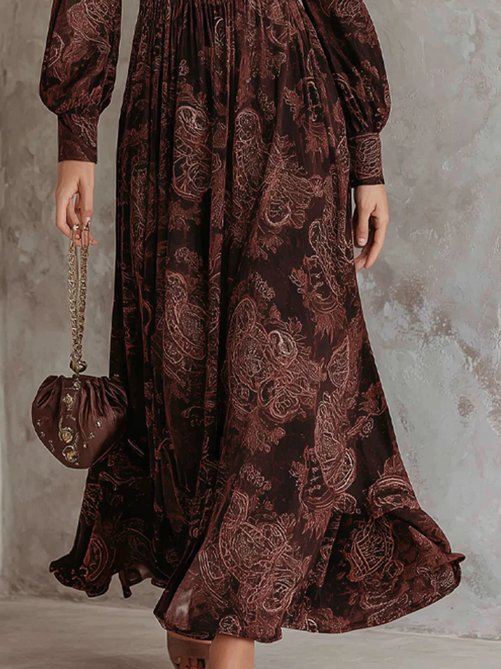 Marlene™ - Midi-Kleid mit Paisleymuster und Reißverschluss am Hals